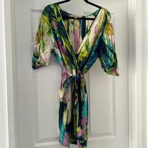 Jack & Ginger multi-color silk dress with pockets